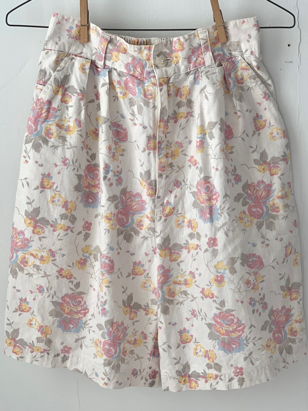 vintage 80s linen shorts